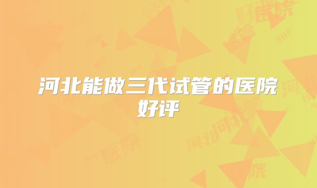 河北能做三代试管的医院好评