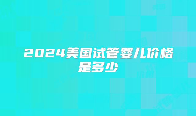 2024美国试管婴儿价格是多少