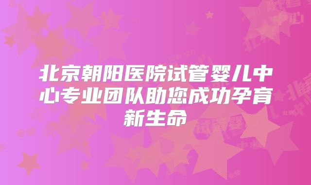 北京朝阳医院试管婴儿中心专业团队助您成功孕育新生命
