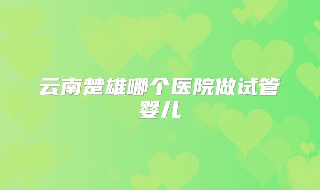云南楚雄哪个医院做试管婴儿