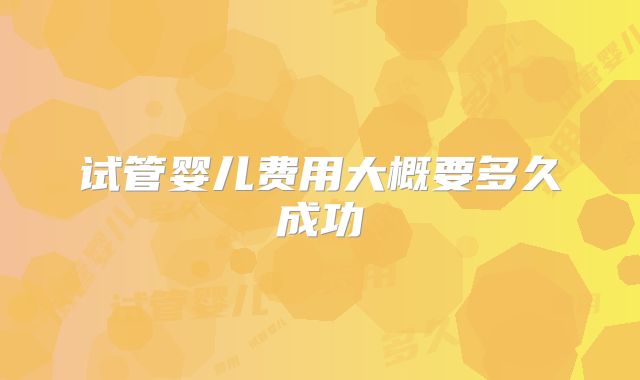 试管婴儿费用大概要多久成功