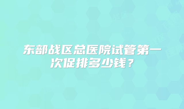 东部战区总医院试管第一次促排多少钱？