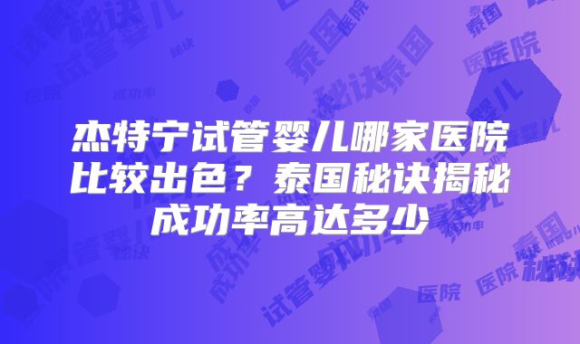 杰特宁试管婴儿哪家医院比较出色?泰国秘诀揭秘成功率高达多少