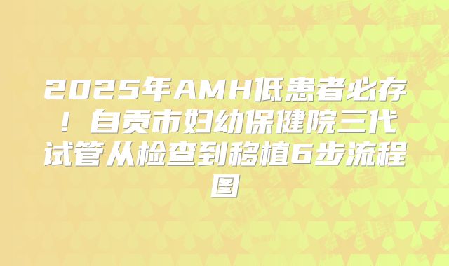 2025年AMH低患者必存！自贡市妇幼保健院三代试管从检查到移植6步流程图