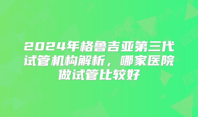 2024年格鲁吉亚第三代试管机构解析，哪家医院做试管比较好