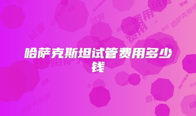 哈萨克斯坦试管费用多少钱