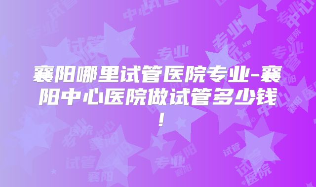 襄阳哪里试管医院专业-襄阳中心医院做试管多少钱！