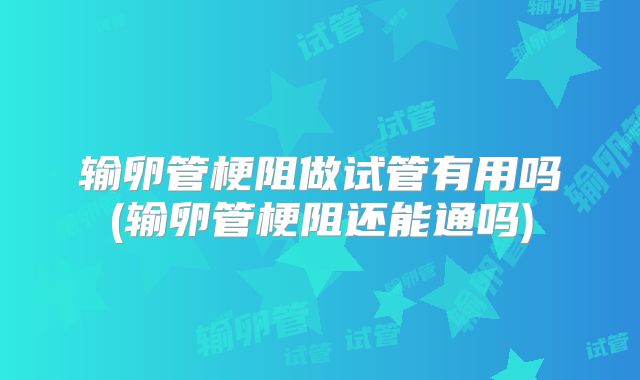 输卵管梗阻做试管有用吗(输卵管梗阻还能通吗)