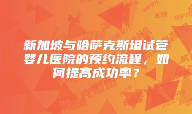 新加坡与哈萨克斯坦试管婴儿医院的预约流程，如何提高成功率？
