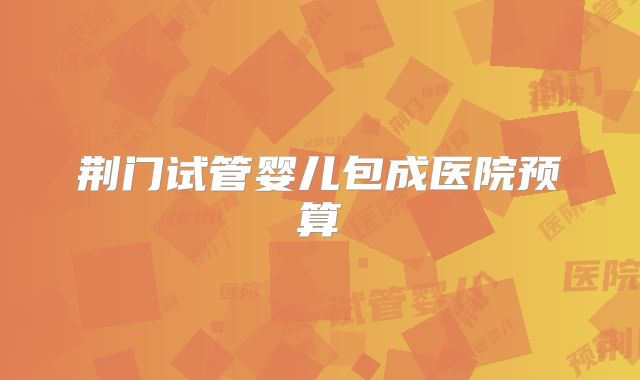 荆门试管婴儿包成医院预算