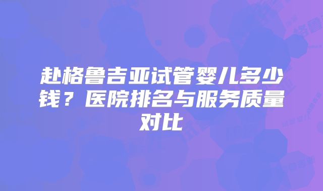 赴格鲁吉亚试管婴儿多少钱？医院排名与服务质量对比