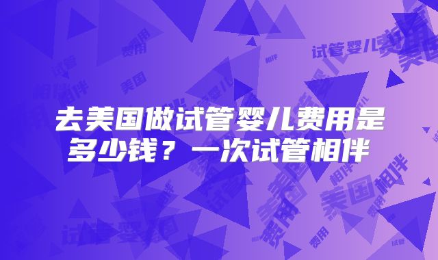 去美国做试管婴儿费用是多少钱？一次试管相伴