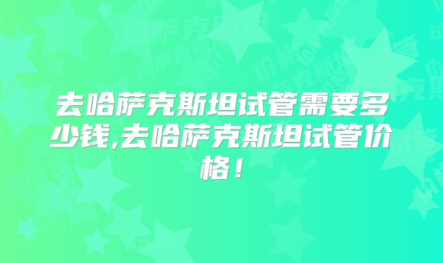 去哈萨克斯坦试管需要多少钱,去哈萨克斯坦试管价格！
