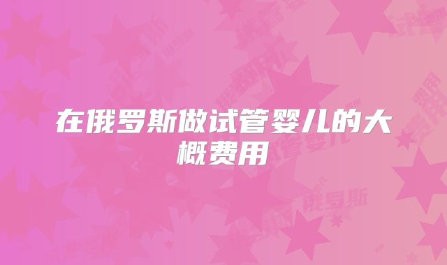 在俄罗斯做试管婴儿的大概费用