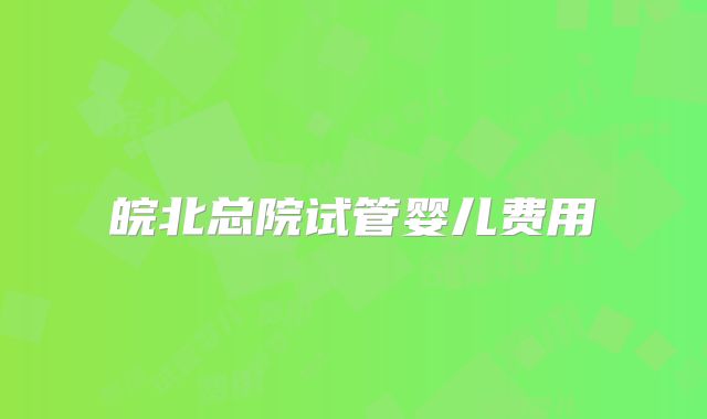 皖北总院试管婴儿费用