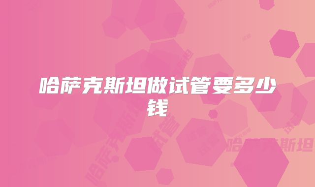 哈萨克斯坦做试管要多少钱