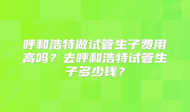 呼和浩特做试管生子费用高吗？去呼和浩特试管生子多少钱？