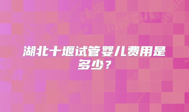 湖北十堰试管婴儿费用是多少？