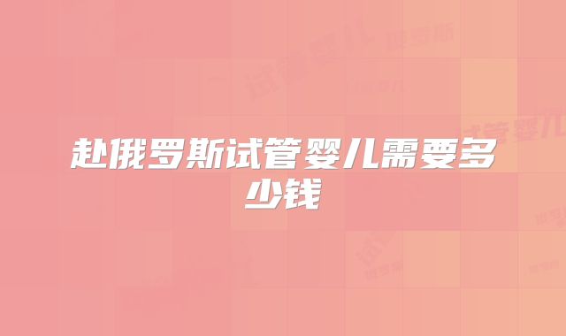 赴俄罗斯试管婴儿需要多少钱