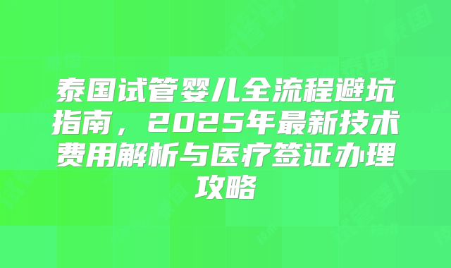 泰国试管婴儿全流程避坑指南，2025年最新技术费用解析与医疗签证办理攻略
