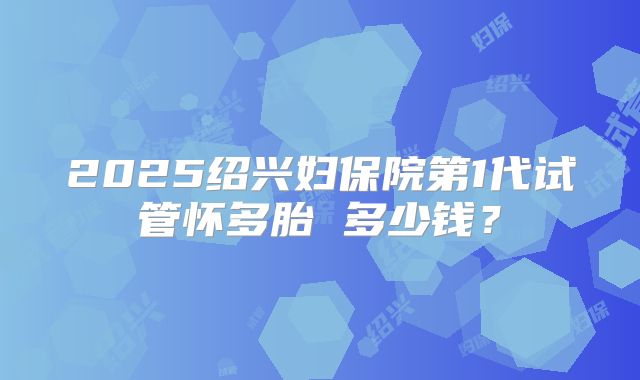 2025绍兴妇保院第1代试管怀多胎 多少钱？