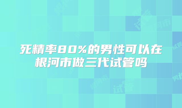 死精率80%的男性可以在根河市做三代试管吗