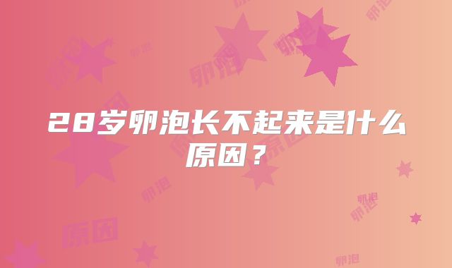 28岁卵泡长不起来是什么原因?
