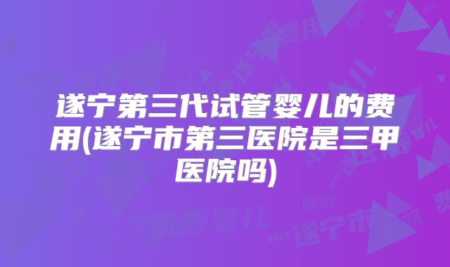 遂宁第三代试管婴儿的费用(遂宁市第三医院是三甲医院吗)