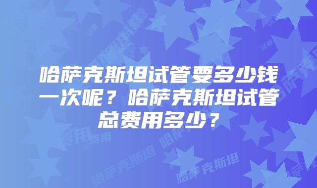 哈萨克斯坦试管要多少钱一次呢？哈萨克斯坦试管总费用多少？