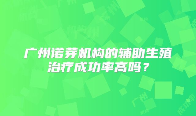 广州诺芽机构的辅助生殖治疗成功率高吗？