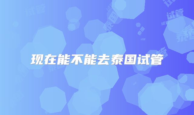 现在能不能去泰国试管