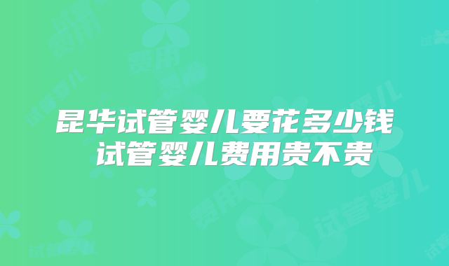 昆华试管婴儿要花多少钱 试管婴儿费用贵不贵