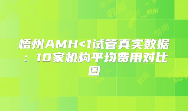 梧州AMH<1试管真实数据:10家机构平均费用对比图