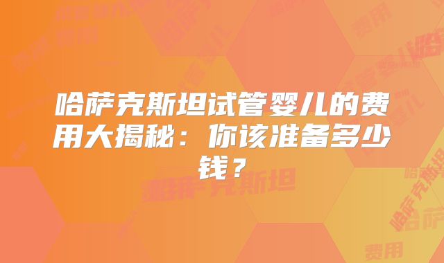 哈萨克斯坦试管婴儿的费用大揭秘：你该准备多少钱？