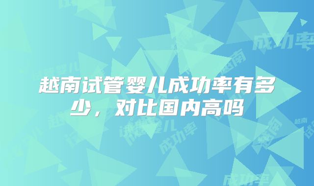 越南试管婴儿成功率有多少，对比国内高吗