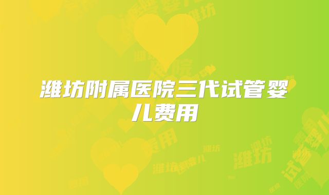潍坊附属医院三代试管婴儿费用