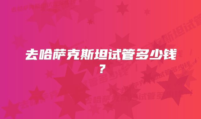 去哈萨克斯坦试管多少钱？