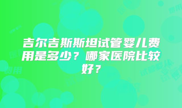 吉尔吉斯斯坦试管婴儿费用是多少？哪家医院比较好？