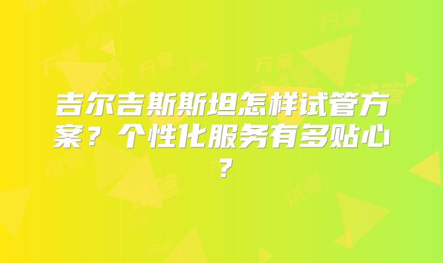 吉尔吉斯斯坦怎样试管方案？个性化服务有多贴心？