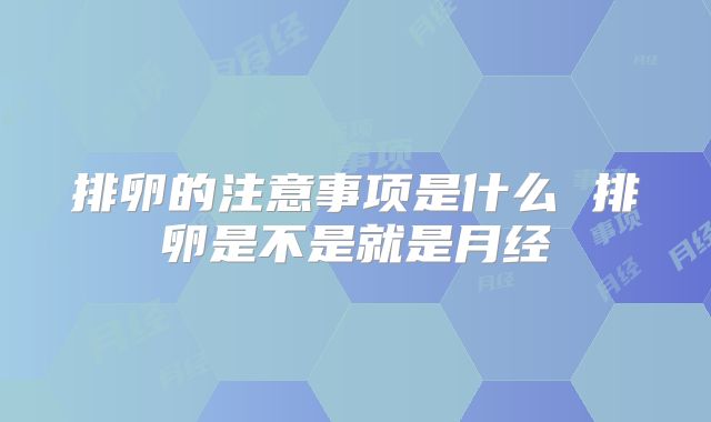 排卵的注意事项是什么 排卵是不是就是月经