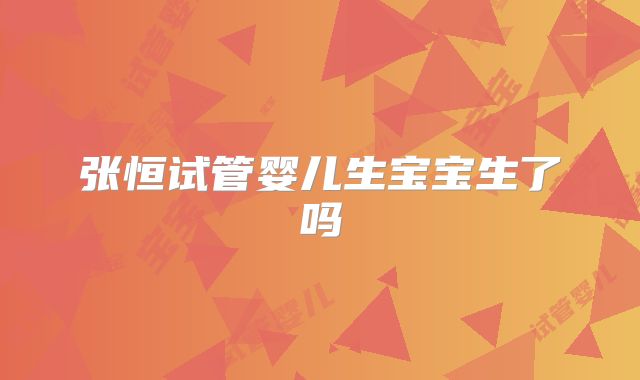 张恒试管婴儿生宝宝生了吗