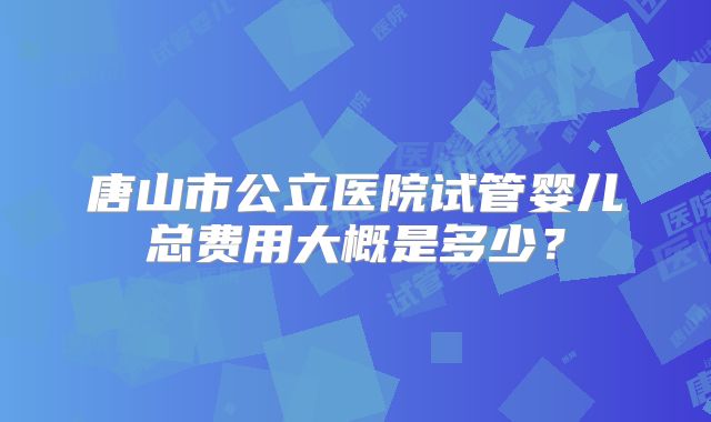 唐山市公立医院试管婴儿总费用大概是多少？