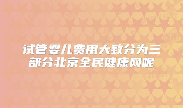 试管婴儿费用大致分为三部分北京全民健康网呢