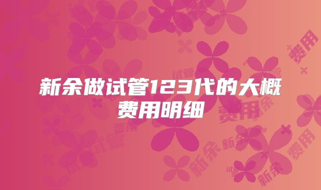 新余做试管123代的大概费用明细