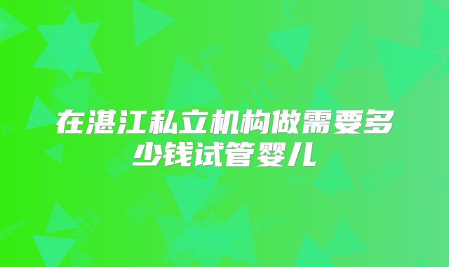 在湛江私立机构做需要多少钱试管婴儿