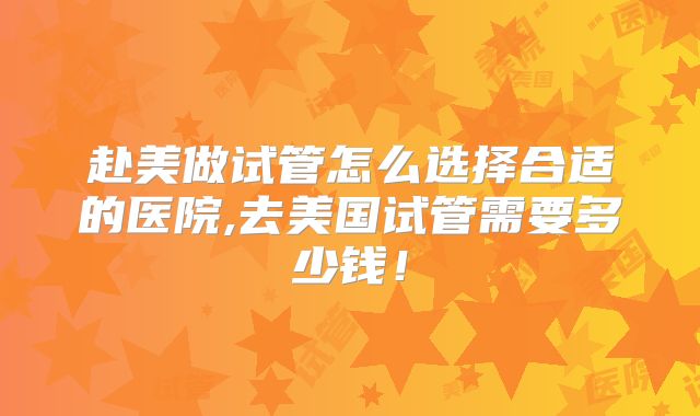赴美做试管怎么选择合适的医院,去美国试管需要多少钱！