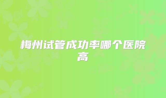 梅州试管成功率哪个医院高