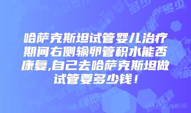 哈萨克斯坦试管婴儿治疗期间右侧输卵管积水能否康复,自己去哈萨克斯坦做试管要多少钱!