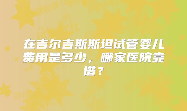 在吉尔吉斯斯坦试管婴儿费用是多少,哪家医院靠谱?