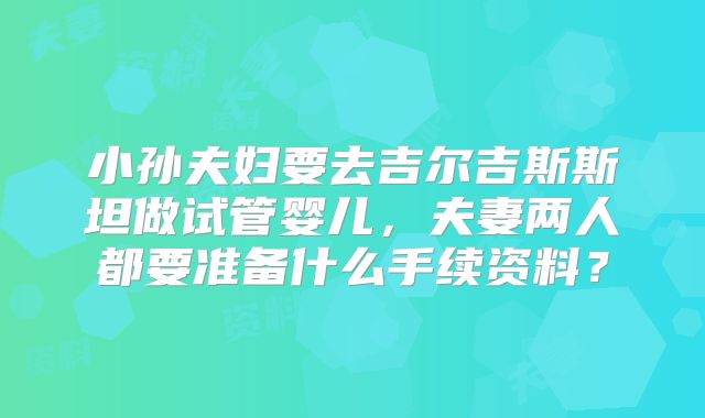 小孙夫妇要去吉尔吉斯斯坦做试管婴儿，夫妻两人都要准备什么手续资料？